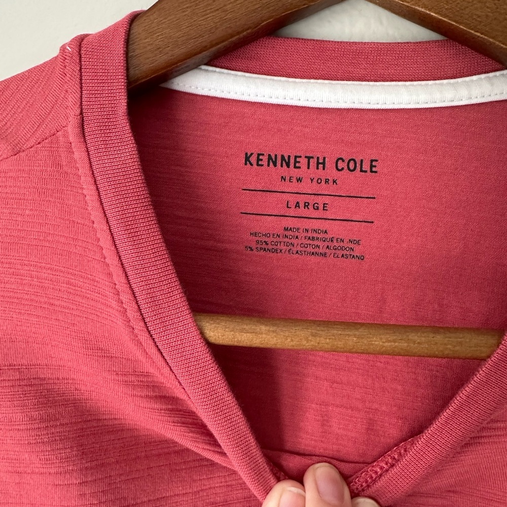Kenneth Cole Men's Crewneck T-Shirt - Coral Pink - Picture 3 of 5